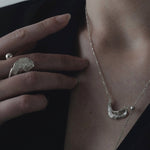 Irregular Hollow Crescent Slider Necklace - floysun