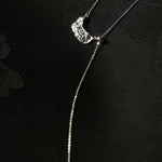 Irregular Hollow Crescent Slider Necklace - floysun