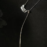 Irregular Hollow Crescent Slider Necklace - floysun