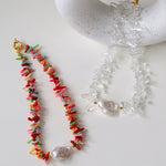 Irregular Multicolor Gemstone Baroque Pearl Necklace - floysun