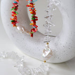 Irregular Multicolor Gemstone Baroque Pearl Necklace - floysun