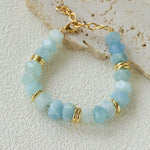 Irregular Raw Aquamarine Stackable Bracelet - floysun