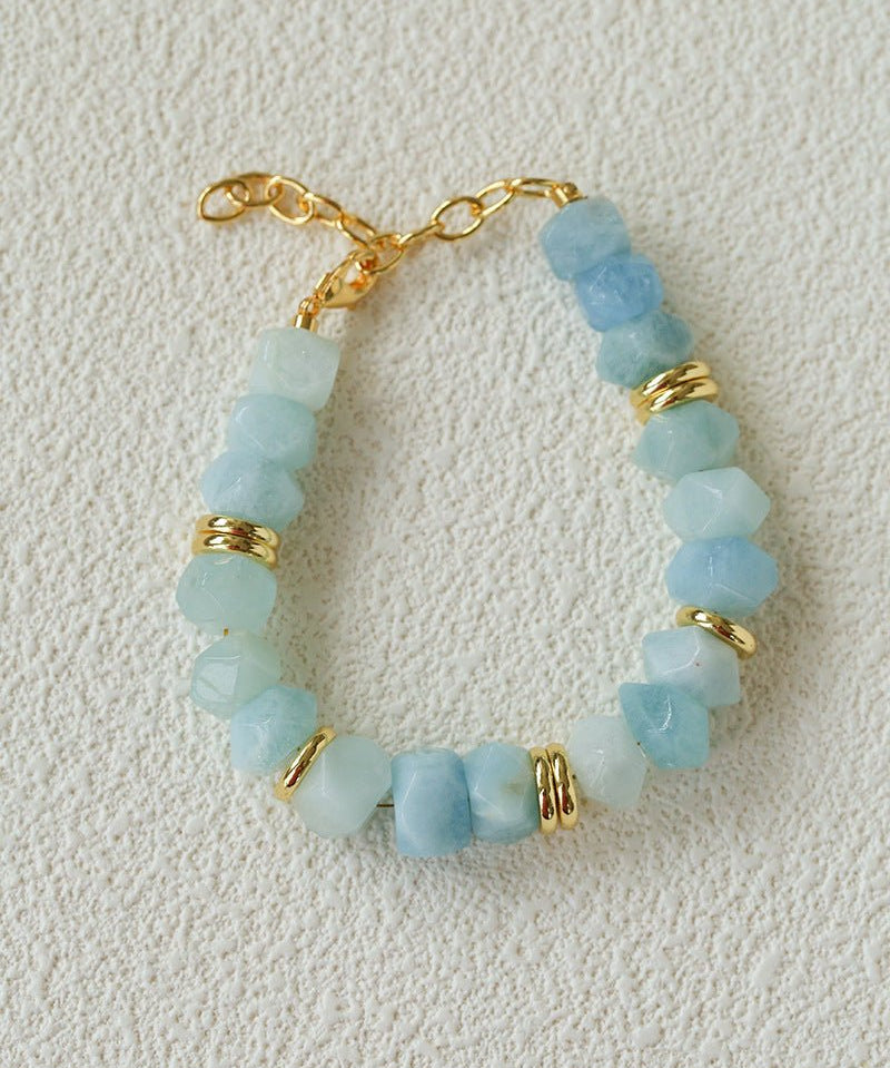 Irregular Raw Aquamarine Stackable Bracelet - floysun