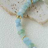 Irregular Raw Aquamarine Stackable Bracelet - floysun