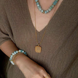 Irregular Raw Aquamarine Stackable Bracelet - floysun