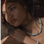 Irregular Raw Aquamarine Stackable Bracelet - floysun
