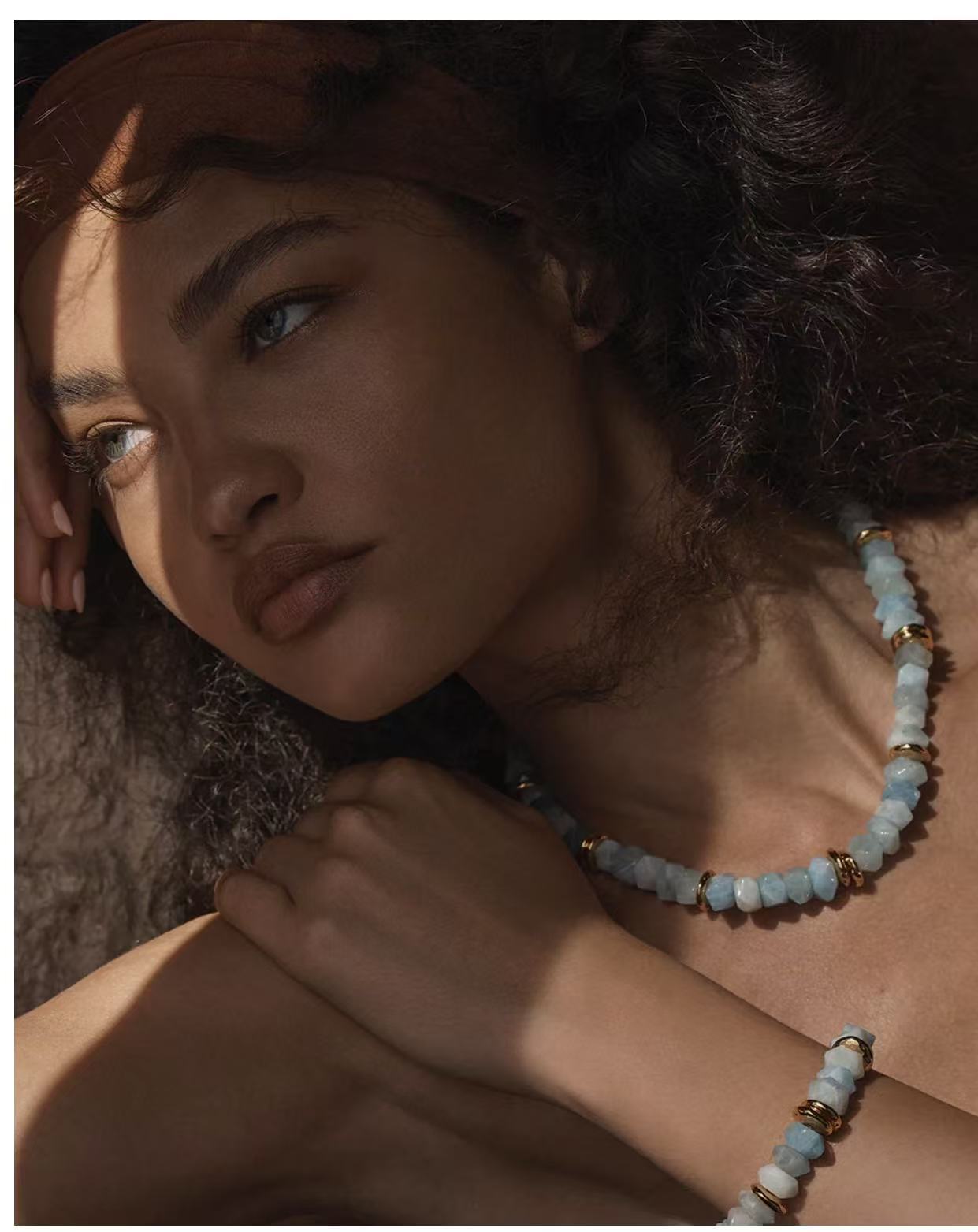 Irregular Raw Aquamarine Stackable Bracelet - floysun