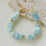 Irregular Raw Aquamarine Stackable Bracelet - floysun