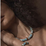 Irregular Raw Aquamarine Stackable Bracelet - floysun