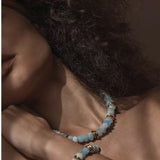Irregular Raw Aquamarine Stackable Bracelet - floysun
