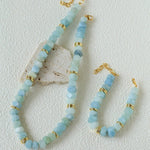 Irregular Raw Aquamarine Stackable Bracelet - floysun