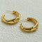Irregular Textured C-Hoop Cubic Zirconia Earrings - floysun