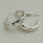 Irregular Textured C-Hoop Cubic Zirconia Earrings - floysun