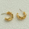 Irregular Textured C-Hoop Cubic Zirconia Earrings - floysun