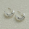 Irregular Textured C-Hoop Cubic Zirconia Earrings - floysun