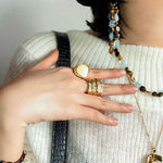 Irregular Tiger’s Eye & Aquamarine Bracelet - floysun