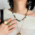 Irregular Tiger’s Eye & Aquamarine Bracelet - floysun