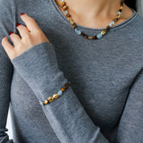 Irregular Tiger’s Eye & Aquamarine Bracelet - floysun