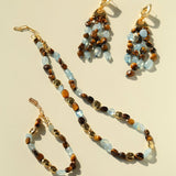 Irregular Tiger’s Eye & Aquamarine Bracelet - floysun