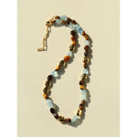 Irregular Tiger’s Eye & Aquamarine Necklace - floysun