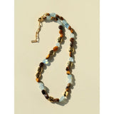 Irregular Tiger’s Eye & Aquamarine Necklace - floysun