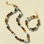 Irregular Tiger’s Eye & Aquamarine Necklace - floysun