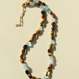 Irregular Tiger’s Eye & Aquamarine Necklace - floysun