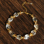 Irregular White Crystal Bracelet with Gold Flakes - floysun