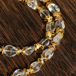 Irregular White Crystal Necklace with Gold Flakes - floysun
