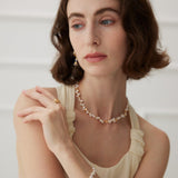 Irregularly Arranged Pearl and Gold Bead Bracelet - floysun