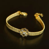 Italian Artisan Wire Bracelet in 925 Sterling Silver | Clover & Belt Buckle Designs - floysun