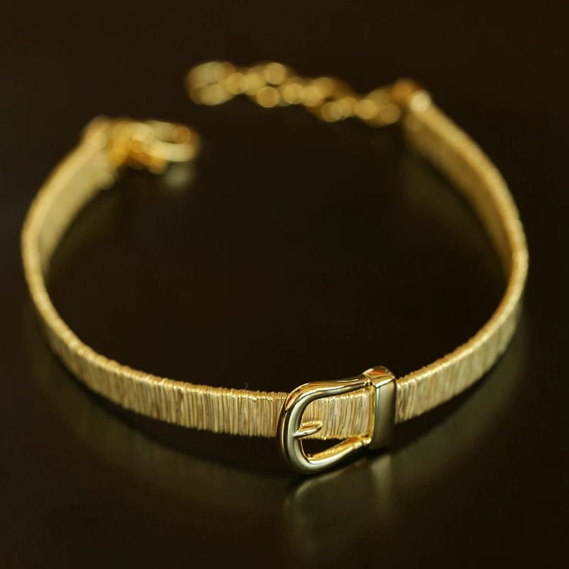 Italian Artisan Wire Bracelet in 925 Sterling Silver | Clover & Belt Buckle Designs - floysun