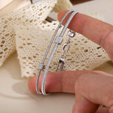 Italian Artisan Wire Handmade 925 Sterling Silver Bracelet | Layered Design with CZ Accents - floysun