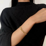 Italian Artisan Wire Handmade 925 Sterling Silver Bracelet | Layered Design with CZ Accents - floysun