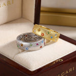 Italian Brushed Geometric CZ Ring - floysun