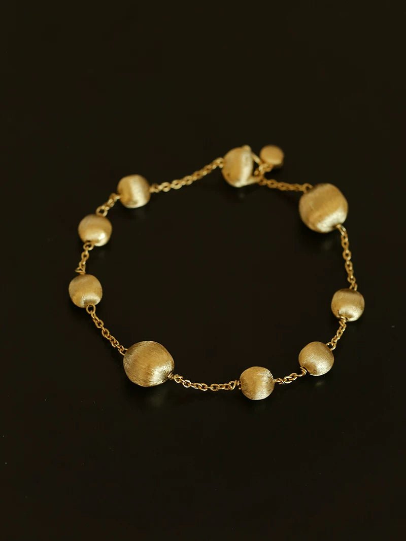 Italian Brushed Gold Ball Bracelet - floysun
