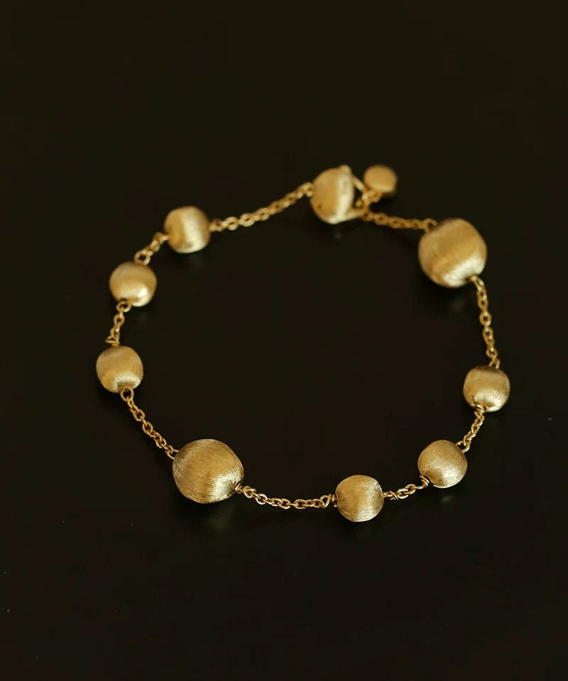Italian Brushed Gold Ball Bracelet - floysun
