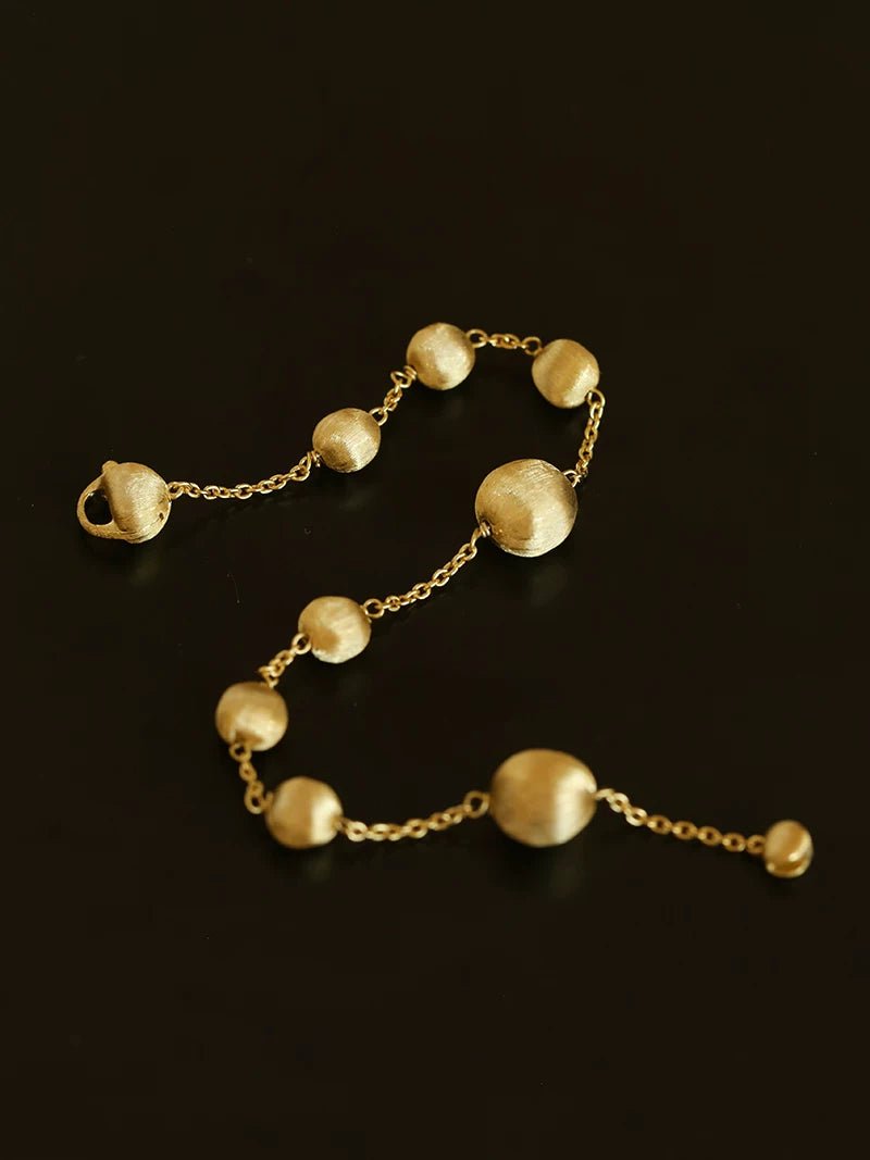 Italian Brushed Gold Ball Bracelet - floysun