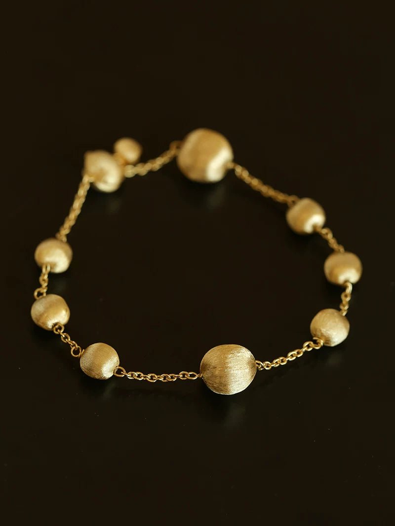 Italian Brushed Gold Ball Bracelet - floysun