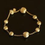 Italian Brushed Gold Ball Bracelet - floysun