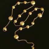 Italian Brushed Gold Ball Necklace - floysun