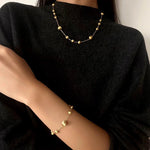 Italian Brushed Gold Ball Necklace - floysun