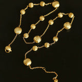 Italian Brushed Gold Ball Necklace - floysun