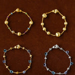 Italian Brushed Gold Bead & Swarovski Crystal Bracelet - floysun