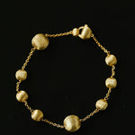Italian Brushed Gold Bead & Swarovski Crystal Bracelet - floysun