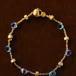 Italian Brushed Gold Bead & Swarovski Crystal Bracelet - floysun
