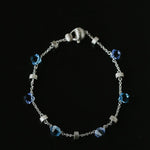 Italian Brushed Gold Bead & Swarovski Crystal Bracelet - floysun