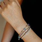 Italian Brushed Gold Bead & Swarovski Crystal Bracelet - floysun
