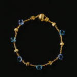 Italian Brushed Gold Bead & Swarovski Crystal Bracelet - floysun