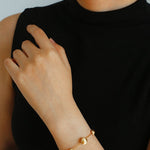 Italian Brushed Gold Bead & Swarovski Crystal Bracelet - floysun